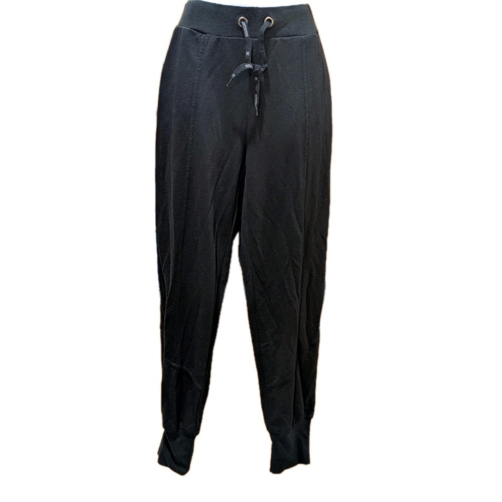 Kardashian Kollection Joggers Pants Women L Solid Black Drawstring Stretch